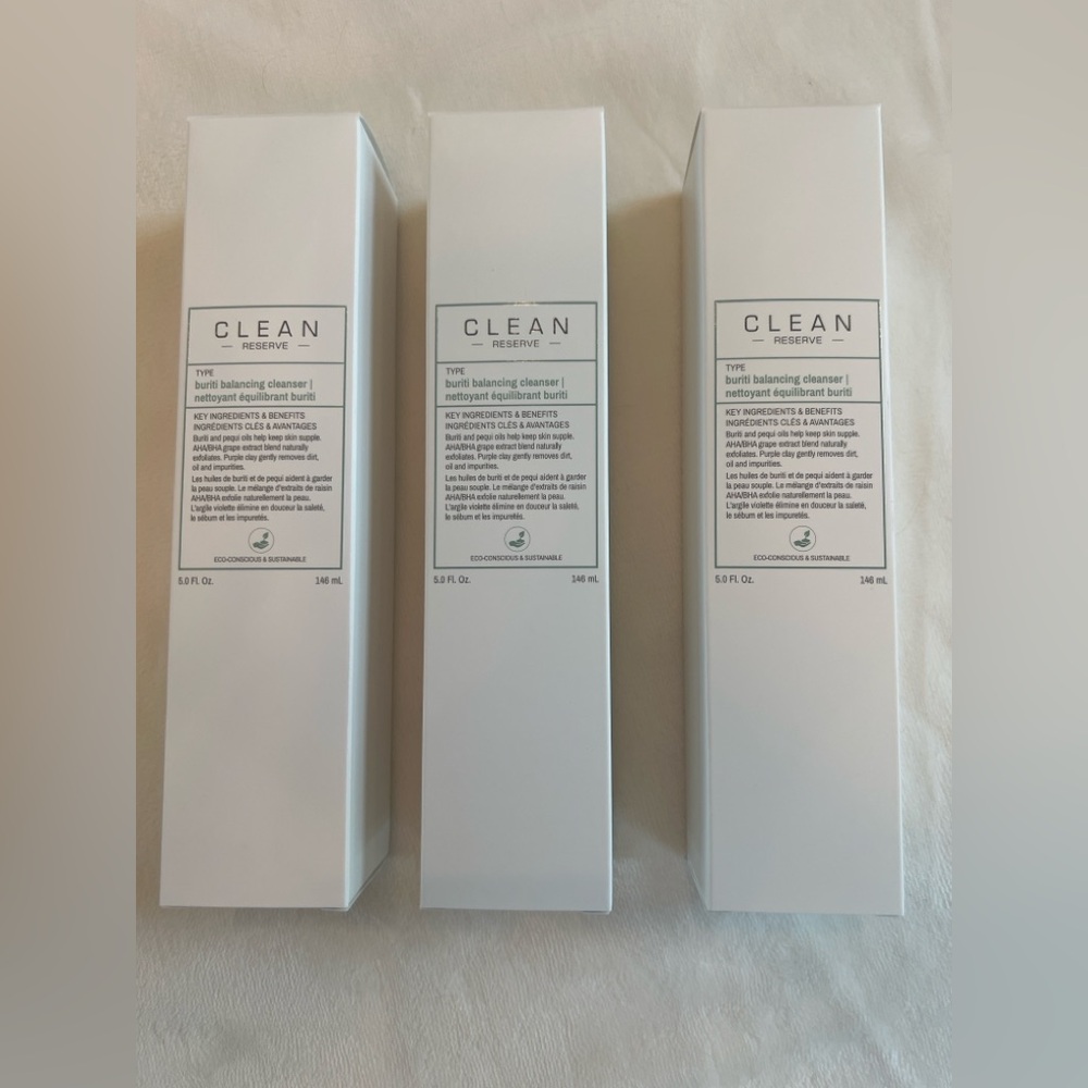 CLEAN RESERVE 3pcs. Buriti Balancing Cleanser Trio BUNDLE –Full Size – BNIB
